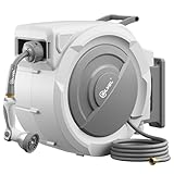 SILVEL Retractable Garden Hose Reel – 5/8 in x 75FT...