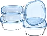 iwaki(イワキ) 耐熱ガラス 保存容器 電子レンジ オーブン S 450ml ごはん 1膳 アクアブルー NEWパック＆レンジ KBC3240BLN グラタン皿 耐熱容器 耐熱皿