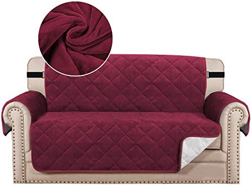 BellaHills Thick Velvet Sofa Covers Plush Couch Cover for Armchair Slipcover Protector from Pets Dogs with Non Slip Backing and Wider Elastic Strap (1 Seater/Chair, Grey)