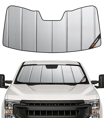 Pigenius Windshield Sun Shade for Ford F-250/F-350/F-450/F-550/F-600 2017-2022 Front Window Sunshade - Safeguard
