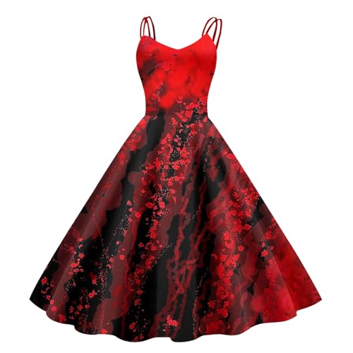 Genérico Vestido de Halloween para Mujer Vestido Medieval Estilo Medieval Victoriano Disfraz Diablo Mujer Halloween Novia Fantasma Fiesta Cosplay Disfraz Vestidos Medievales Tallas Grandes