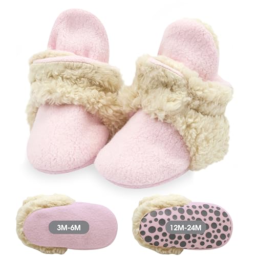 Image of Zutano Unisex Fleece Baby Booties, Two Snap Closure, Newborn to 24 Months