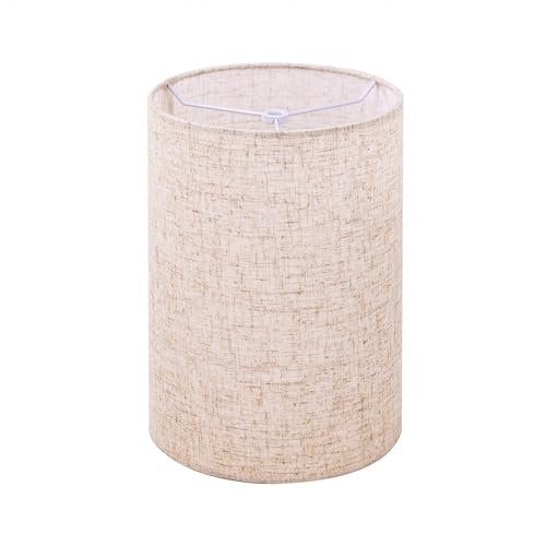 Wellmet Linen 6"x 6"x10" Lampshade, Classic Modern Fabric Drum Shade,