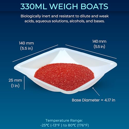 Pure Ponta WB330 Weigh Boats Large - 125 Pack 330Ml Plastic Disposable Trays For Scale, Square Weighing Dishes For Powder Weight, Epoxy, Food Sample Tray, Crafts - Pour Boat, Anti-Static Polystyrene Lab Dish Container thumb #4
