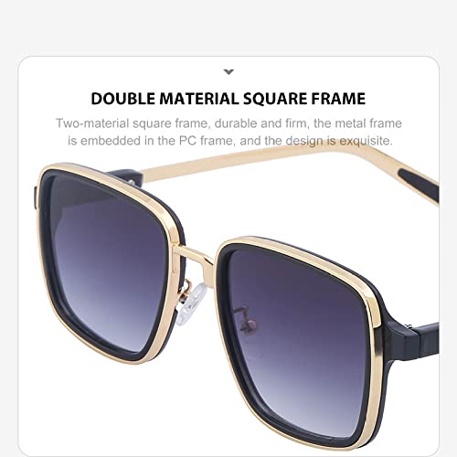 HMRGLMIE-Luxury Men Sunglasses Steampunk Fashion Glasses Metal Frame Glamour Retro Shades UV4002