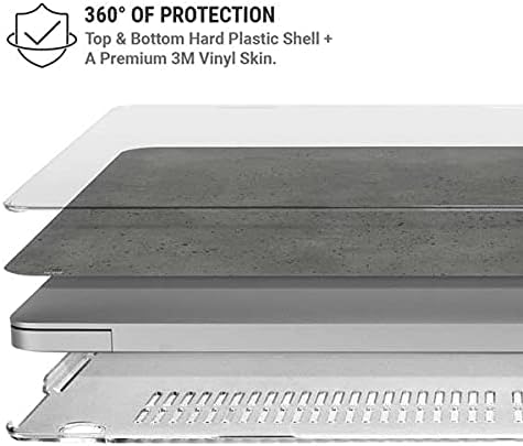 Skinit Case + Skin Compatible with MacBook Pro 13in M1 (2021) Originally Designed Speckle Grey Concrete Design