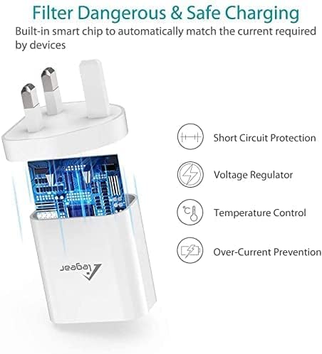 Elegear 20W iPhone Fast Charger Plug and 6ft Cable for iPhone 14 13 12 11 SE X Xs XR 8 Series and iPad Series, Type C Mains with USB C to Lightning Cord PD 3.0 Wall Chargering Adapter, White