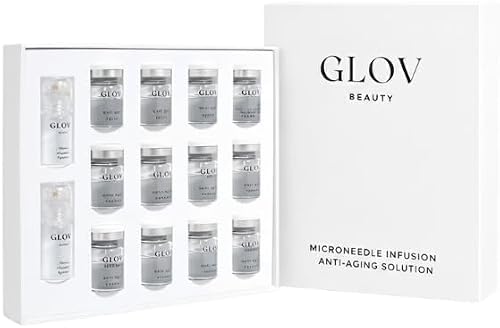 Glov Beauty Micro Infusion System for Face & Lips – At Home Microneedle Stamp Device – Supports Collagen Production, Improves Skin Texture, Fine Lines, Blemishes & Radiant Glow (12 Set)