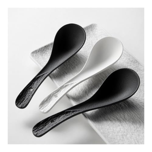 Cuillère en céramique blanche pour soupe et dîner de ménage