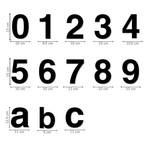 LEIASA | Selbstklebende Hausnummer - 150 mm - Edelstahl 304 - Nr. 1 - Wohnungs- und Hotelnummer - Türnummerierung - Adressnummer - Außen & Innen - Nummer 1 (1, 150 mm)