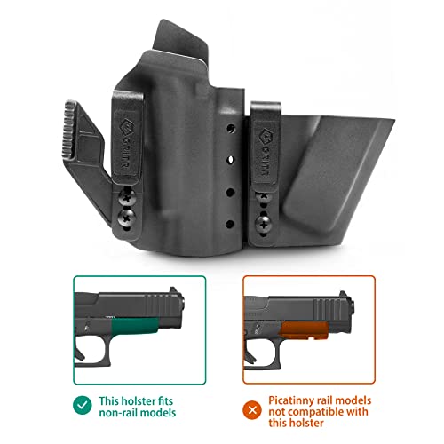 Gritr Iwb Appendix Carry Kydex Right Hand No Rail Model Gun Holster Compatible With Glock G48 With Magazine Holder, Open Bottom, Optic Cut, Adjustable Retention #TOP2
