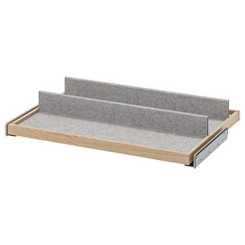 Plateau coulissant KOMPLEMENT avec insert chaussures chêne blanc 75x58 cm