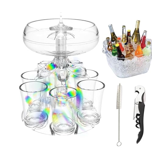 Generic Dispensador de 6 tragos, dispensador de líquido ajustable, dispensador de licor, dispensador de chupito de bar y dispensador de licor, dispensador de bebidas colorido para cerveza, sidra