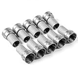 10PCS Coax Cable Connector Rg6 F-Type Twist-On 75 Ohm Rg6 Coaxial Adapters Coaxials Cable Quick Connector for Coax Cables, Wall Mounted TV, Wall Plates, Antenna, Splitter, Amplifier
