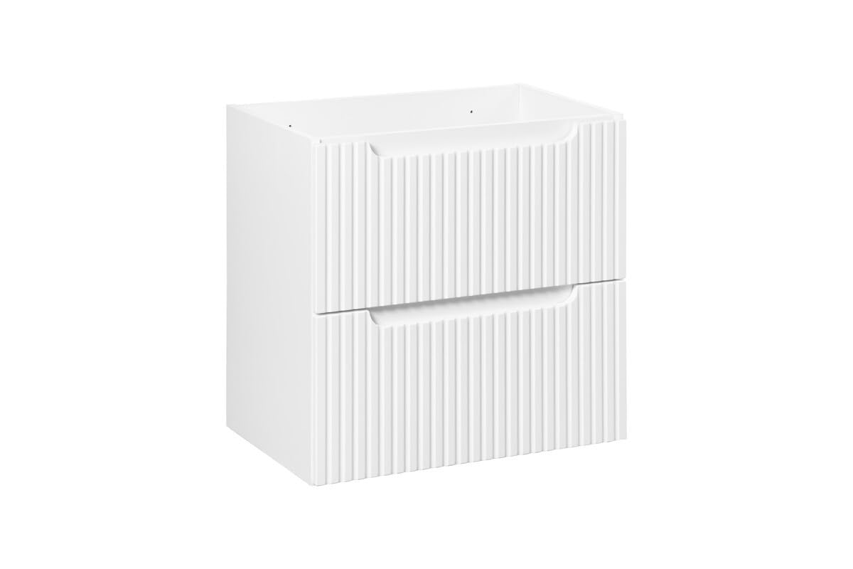 Deconation Ensemble Salle De Bain Meuble Double Vasques + Plateau Effet Chêne 140 Cm - A Portes + Tiroirs - Astral Blanc