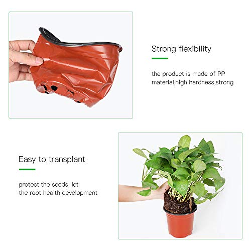 JERIA 100-Pack 6 Inch Plastic Nursery Pots Come with 100 Pcs Labels, Seedling Flower Plant Container and Seed Starting Pots