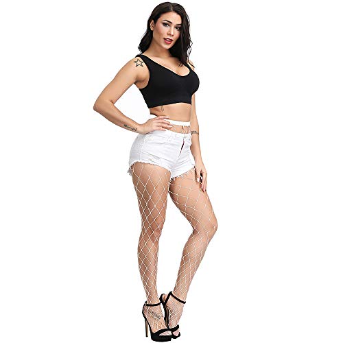 CozyWow Fishnet Tights for Women, High Waist Footed Fishnet Stockings Soft and Stretchy, Womens Patterned Tights 10+ Colors4