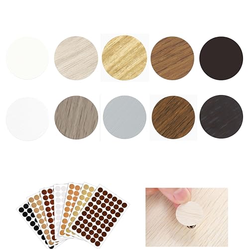 Opiniones de Muebles pegatinas los más recomendados. 48 540 pegatinas adhesivas para tapa de agujero de tornillo de madera para muebles, 10 colores, impermeables, tapas de PVC para gabinetes de pared, reparación de computadora