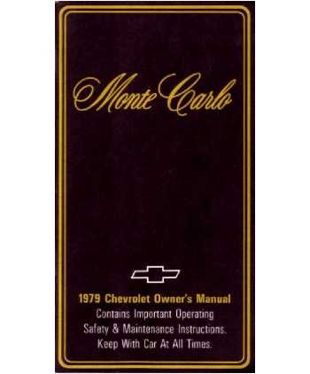 1979 CHEVROLET MONTE CARLO Owners Manual User Guide