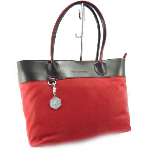 Preisvergleich Produktbild Ledertasche 'Ted Lapidus' rot schwarz.