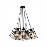 SCZWP8 Vintage-Pendelleuchte, verstellbare Pendelleuchte, industrieller Eisen-Kronleuchter, hängende Deckenleuchte für Esszimmer, Bekleidungsgeschäft (8/10 Licht)