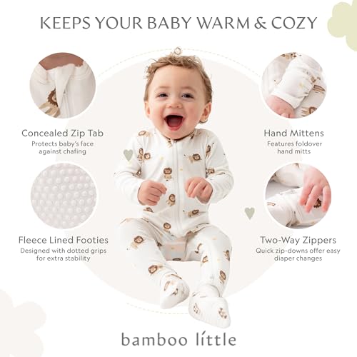 Image of Bamboo Little Soft Baby Footie Pajamas, Baby Clothes, Newborn Sleepers, 95% Viscose and 5% Spandex, 0-24 Months