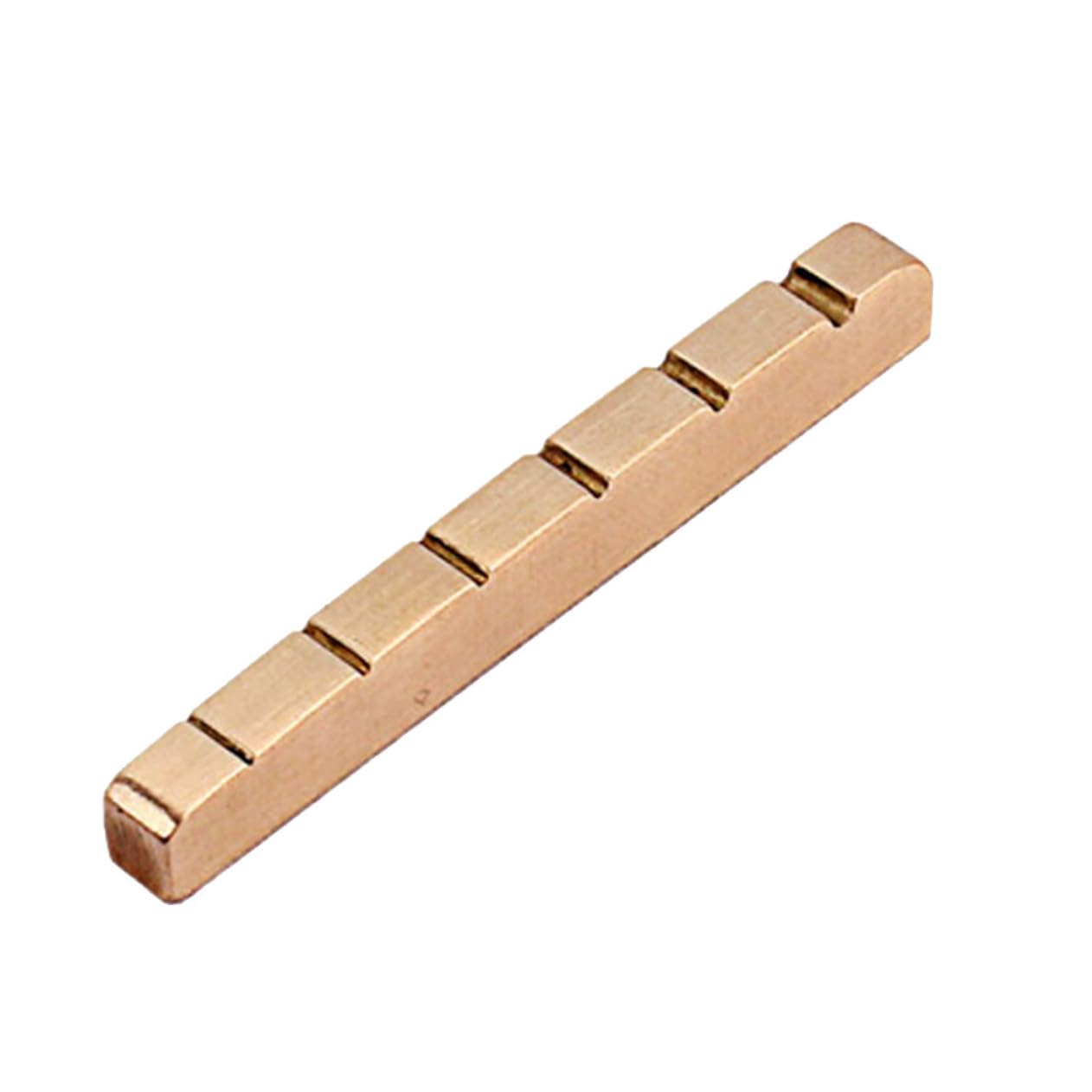 GOOHOCHY 6 String Brass Guitar Nut for String Electric Bass Instrument Accessory with Precise Rounded Slot for Enhanced Tone and Upgraded Performance Glossy Finish Durable Replacement Part
