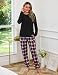Uniexcosm Schlafanzug Damen Lang Pyjama Set Loungewear Schwarz XL