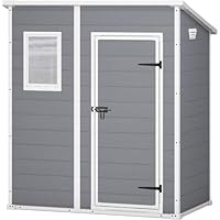 Keter Manor Pent Outdoor Plastic Garden Storage Shed, Grey, 6 x 4 ft