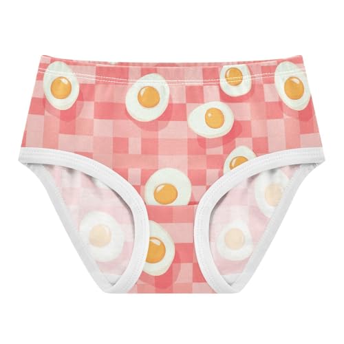 Wusikd Fried Eggs Girls' Underwear Cotton Checkered Red Girls Briefs Soft Toddler Underwear 2T