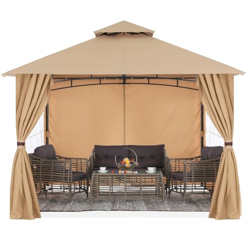 MASTERCANOPY 10x12 Patio Gazebo with Windows Curtains