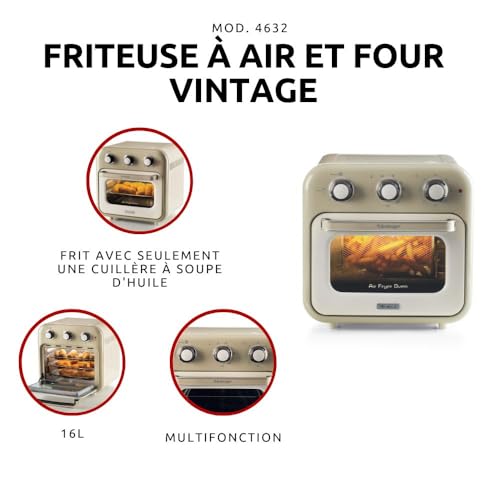 Friteuse sans huile Ariete 4632 en acier inoxydable double verre durable
