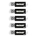 Patriot Pulse Series USB 2.0 Flash Drive, 16GB, 5 Pack, Black (PSF16GXPPB5PK)