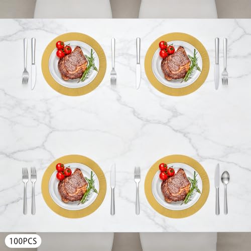 Platos cargadores dorados descartables 13 pulg 100 pcs miniatura 4