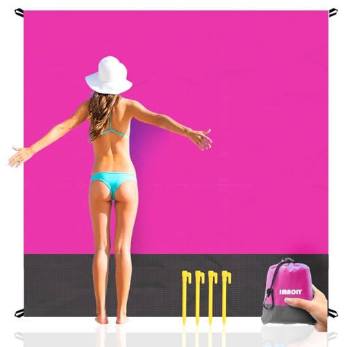 Beach Blanket Sandproof Waterproof, Beach Essentials Extra Large Beach Mat, 79" x 55" Oversized Durable Outdoor Picnic Mat Storage Bag for 1-4 Adults, Beach Accessories for Travel, Camping, Hiking