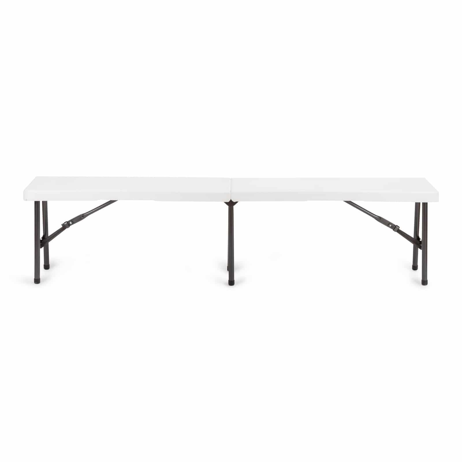 GARDIUN KMB180 - Banco Picnic Plegable Resina Bremen 184x30,5x44,56 cm para Interior y Exterior Acero y Polietileno Blanco Fácil de Plegar con Asa de Transporte