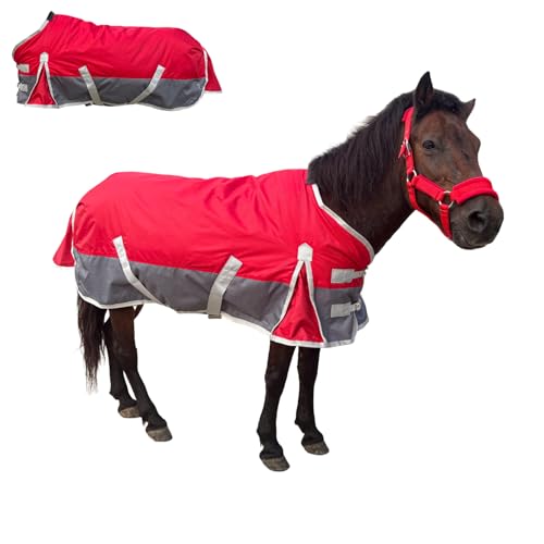 Foal/Mini Horse/Pony/Miniature/Mini Donkey Turnout Blanket for Winter,1800D 220g Cotton Fill Horse Blanket (55“)
