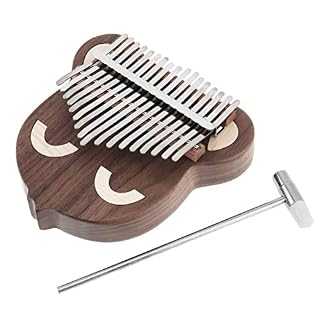 KDOQ Kalimba 17 Key Thumb Piano Kalimba Portable Whole Single Board Bear Face Black Walnutwith Tuning Hammer - Les Beatles, Paul McCartney, John Lennon, RIngo Starr, George Harrison