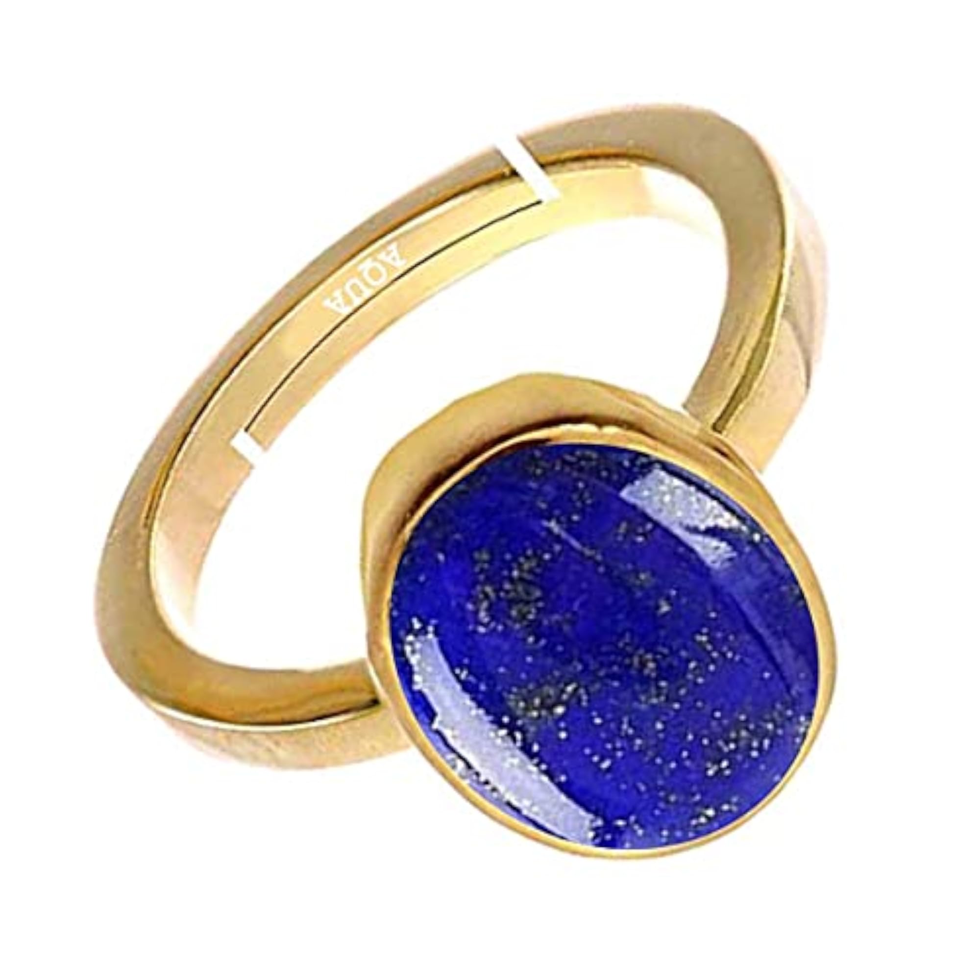 Lapis Lazuli Gold Plated Adjustable Ring, Astrological Certified