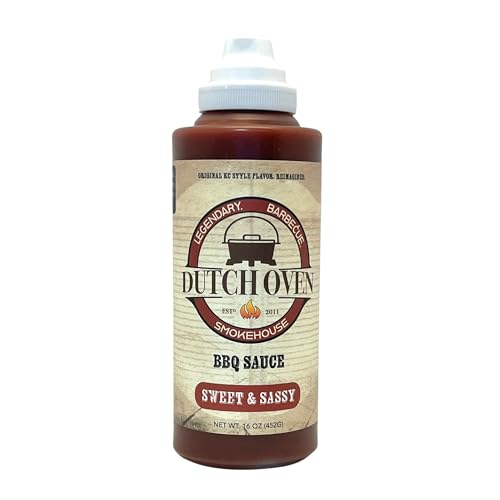Dutch Oven Sweet and Sassy BBQ & Dipping Sauce by Outback Cookin' Co. - Kansas City Style Barbeque Sauce - Perfect for Grilling, BBQ, Marinades, Chicken, Wings, Pizza, Tacos, Burgers, and Steak Lovers - 16oz Squeeze Bottle