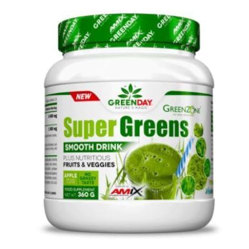 AMIX - Complemento Alimenticio - GreenDay Super Greens Smooth Drink - 360 Gr - Prepara tu Smoothie -...