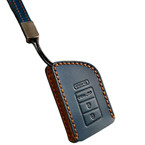 Hontumax Genuine Leather Car Key Fob Cover Case for Acura
