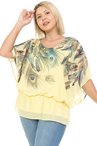 LEEBE Women's Elastic Waist Chiffon Poncho (Small-5X)3
