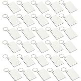 HAN SHENG 30 Pcs Wooden Hardboard Keychains Blank Rectangle Keychains Sublimation Heat Transfer Keychains (Single Sided)