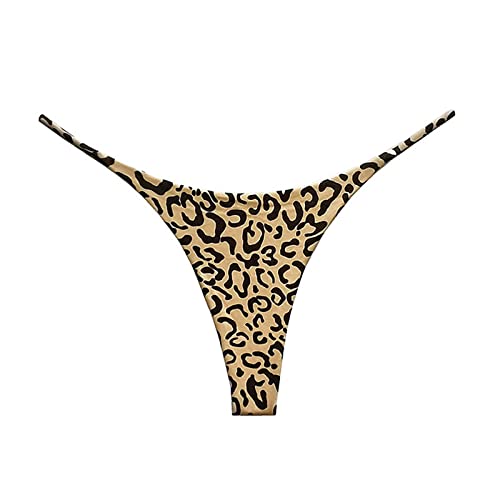 YUHOOE 1Pcs Mujeres Bragas De Algodón Sexy Leopardo Amarillo T-Back Tanga Cintura Baja Bikini Ropa Interior G-String Calzoncillos Lencería Calzoncillos Deportivos, Leopard,M Cover
