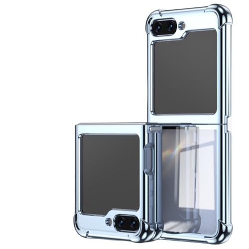 Coque Galaxy Z Flip 5 transparente et bleue ENILSA avec protection antichoc galvanisée