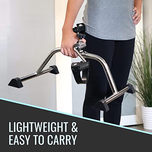 DMI Pedal Exerciser, Portable, Stimulates Circulation and Muscle Strength, Steel, Adjustable Resistance, Pedal Straps, Collapsible
