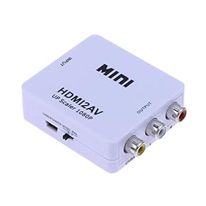 Microware HDMI to RCA AV Adapter Converter Compatible with Android TV Smart Box Lap for 480P NTSC/PAL HDMI2AV