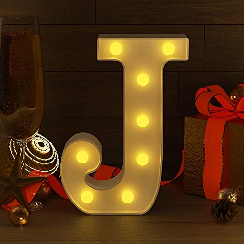Image of Marquee J Alphabet Shaped LED Light Lamp for Decoration Decore Walls Hanging Birthday Party Wedding (J)