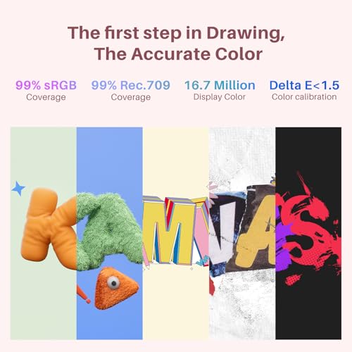 Image of HUION Kamvas 13 (Gen 3) Drawing Tablet with Screen,13.3 inch Full-Laminated Art Tablet with Anti-Sparkle Canvas Glass 99% sRGB, PenTech 4.0, 16384 Pen Pressure Dual Dial for PC, Mac, Android (Pink)